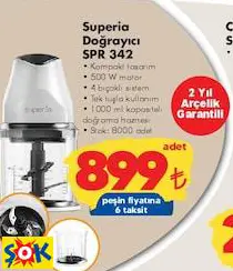 SUPERİA DOĞRAYICI SPR 342 500 W 1000 ML SUPERİA DOĞRAYICI SPR 342 500 W 1000 ML